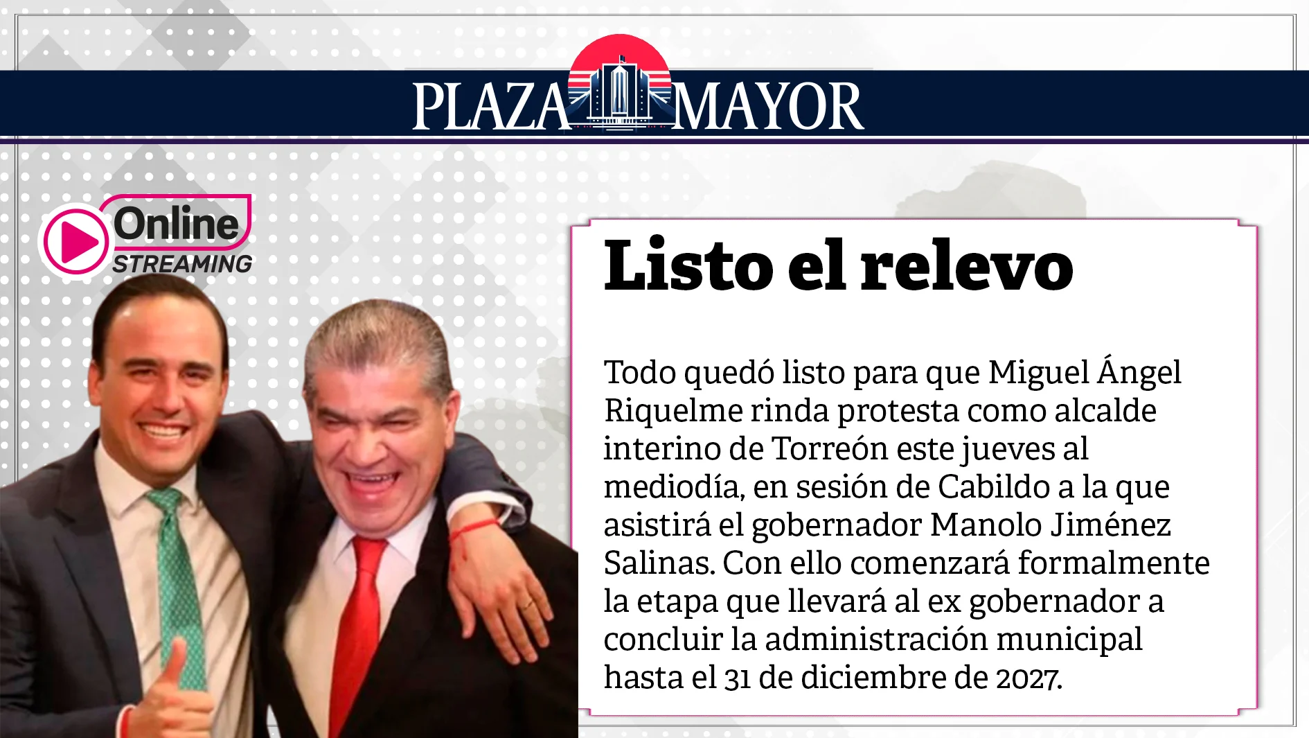 Listo el relevo