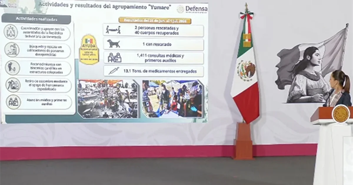 Los 250 elementos de las Fuerzas Armadas mexicanas enviados permanecen en tareas de búsqueda, rescate, retiro de escombros y atención médica