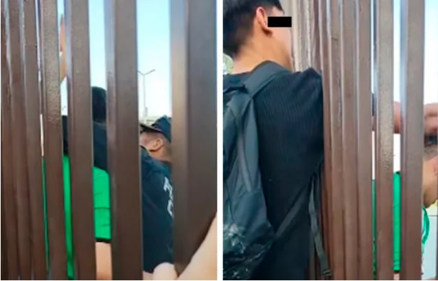 Joven le quita su gorra a policía que hacía guardia en el Fan Fest Monterrey
