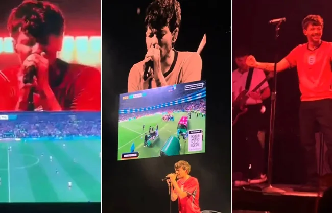 Louis Tomlinson celebra goles de la Selección Inglesa en pleno concierto