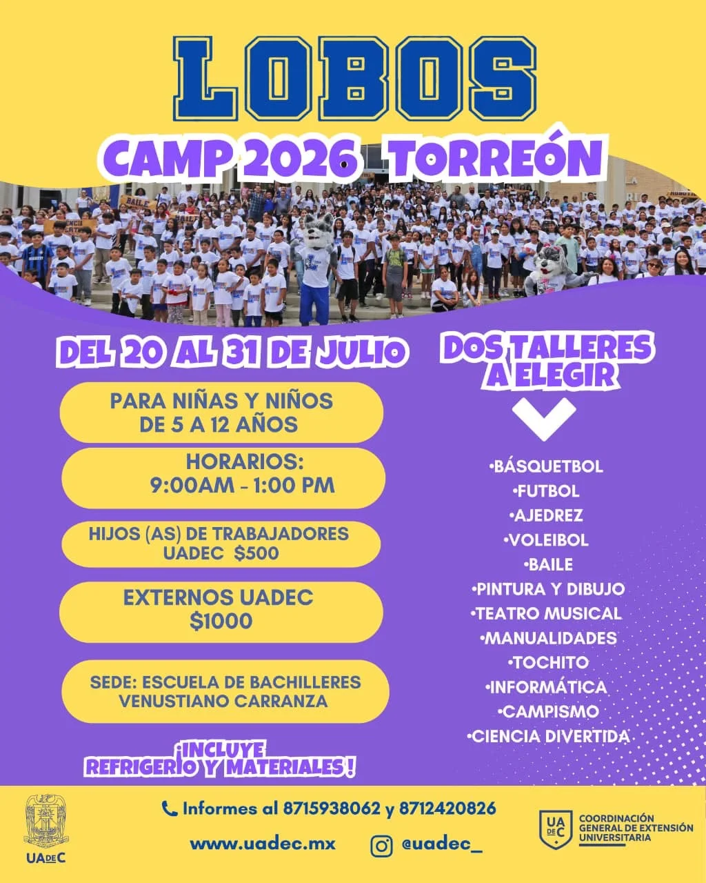 UAdeC Unidad Laguna abre inscripciones para el curso de verano Lobos Camp 2026
