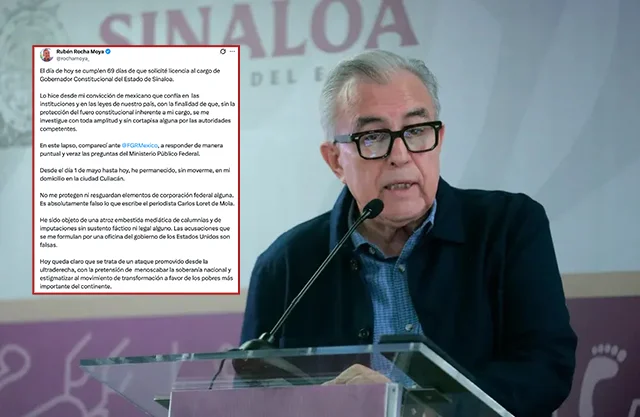Rubén Rocha Moya reiteró que confía en las instituciones y que ha comparecido ante la FGR sin fuero constitucional.