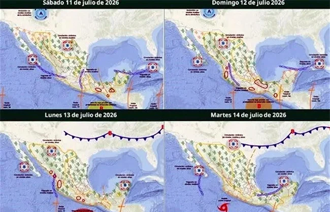 La Coordinación Nacional de Protección Civil alertó por fuertes lluvias en 12 estados, por lo que llamó a tomar precauciones.