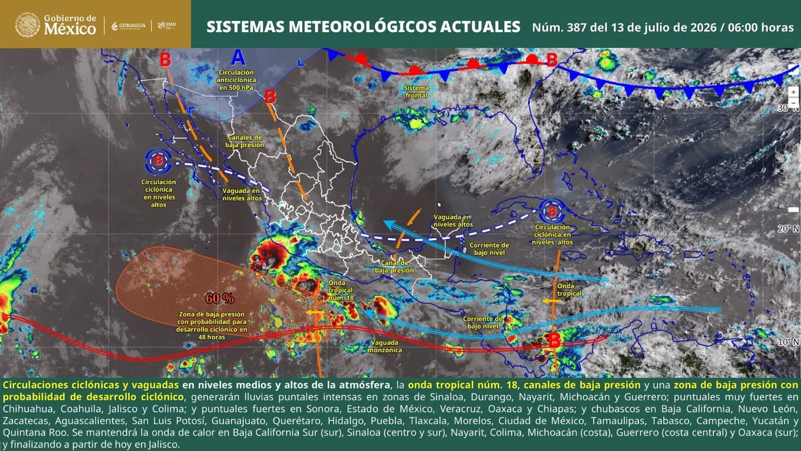 Coahuila mantiene vigilancia por lluvias intensas y riesgo de inundaciones repentinas