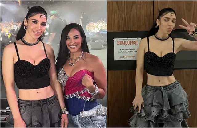 La esposa del exlíder del Cártel de Sinaloa compartió fotografías y videos del momento en el que se subió al escenario junto a su abogada