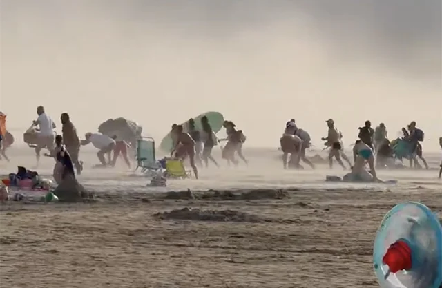 Así cambió la playa de Hendaya, en Francia, cuando irrumpió la galerna