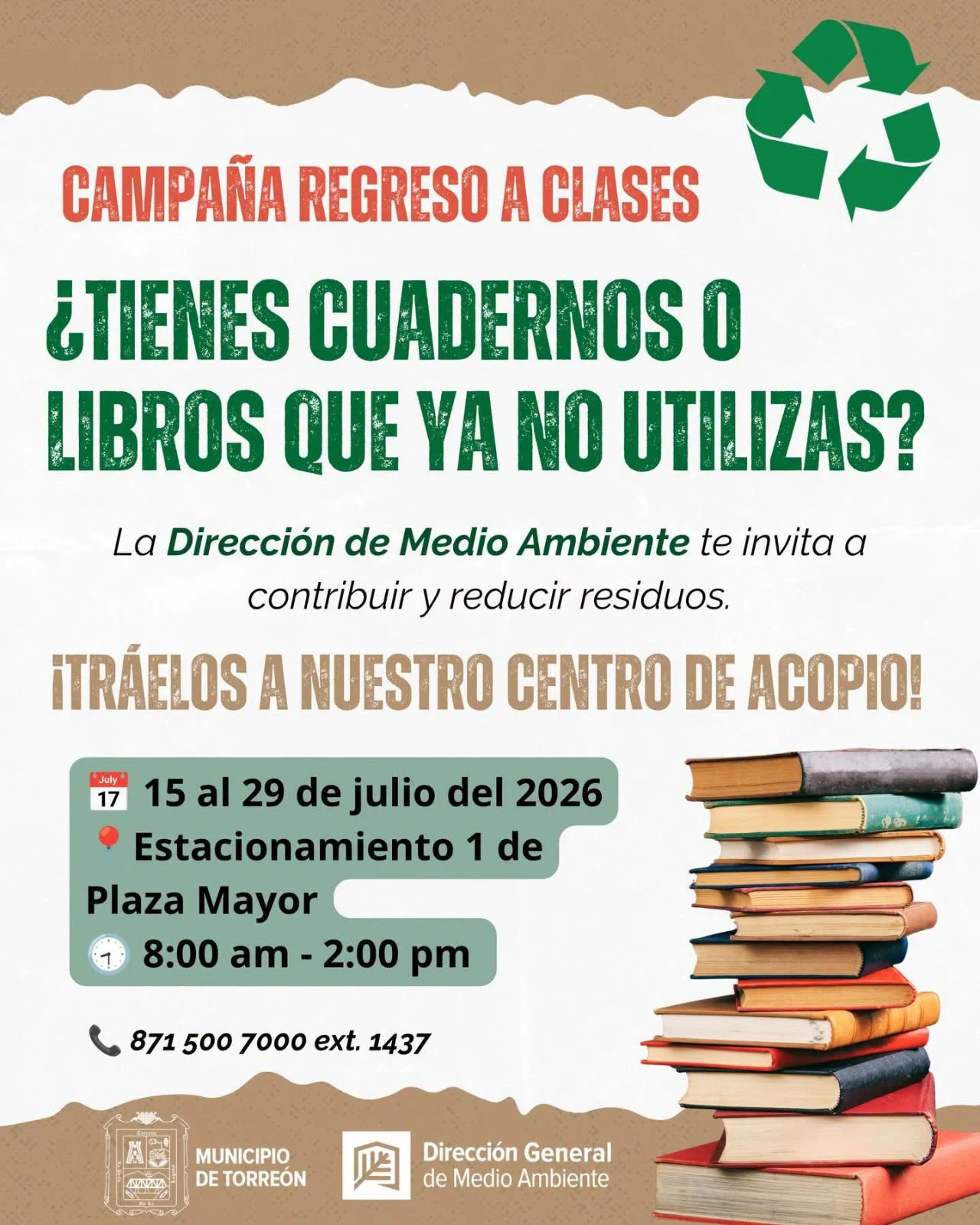 Invitan en Torreón a participar en campaña de acopio de cuadernos y libros usados