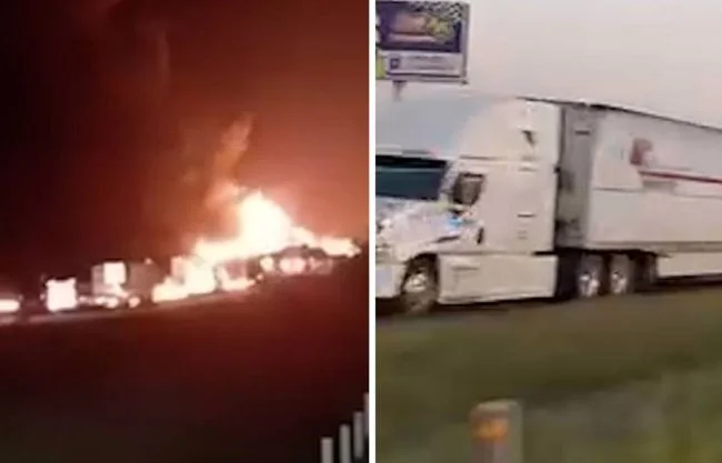 Explosión de pipa de gas detiene el tráfico en la Carretera 57 en San Luis Potosí