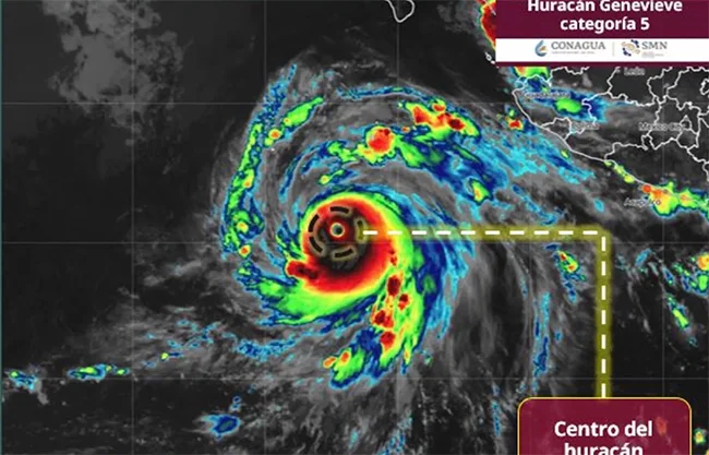 Genevieve ya es huracán categoría 5; provocará lluvias fuertes en estos estados