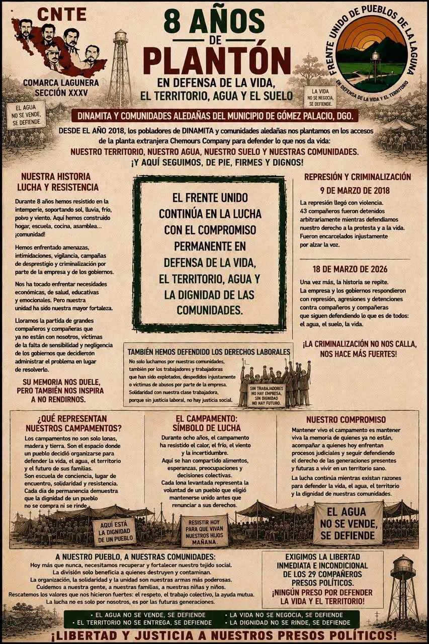 A 130 días de las detenciones y a 8 años de resistencia, el Frente Unido de Dinamita sostiene la exigencia de libertad