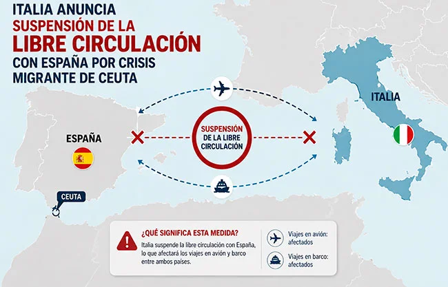 Suspende Italia el acuerdo Schengen y afecta la libre circulación con España por crisis migrante de Ceuta