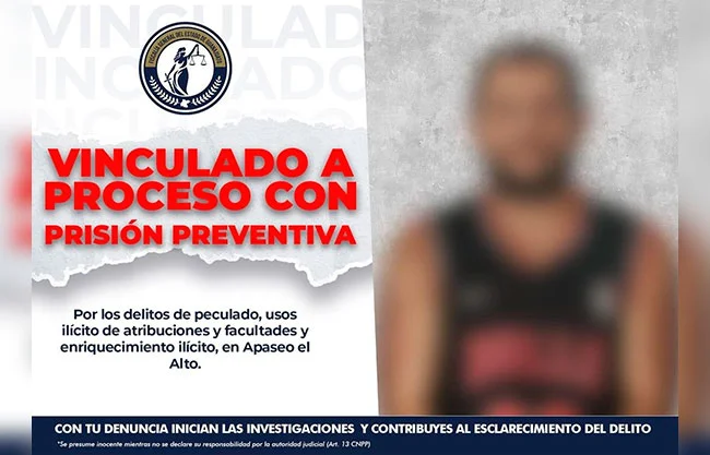 Vinculan a proceso a ex tesorero de Apaseo el Alto por daño patrimonial superior a 107 mdp