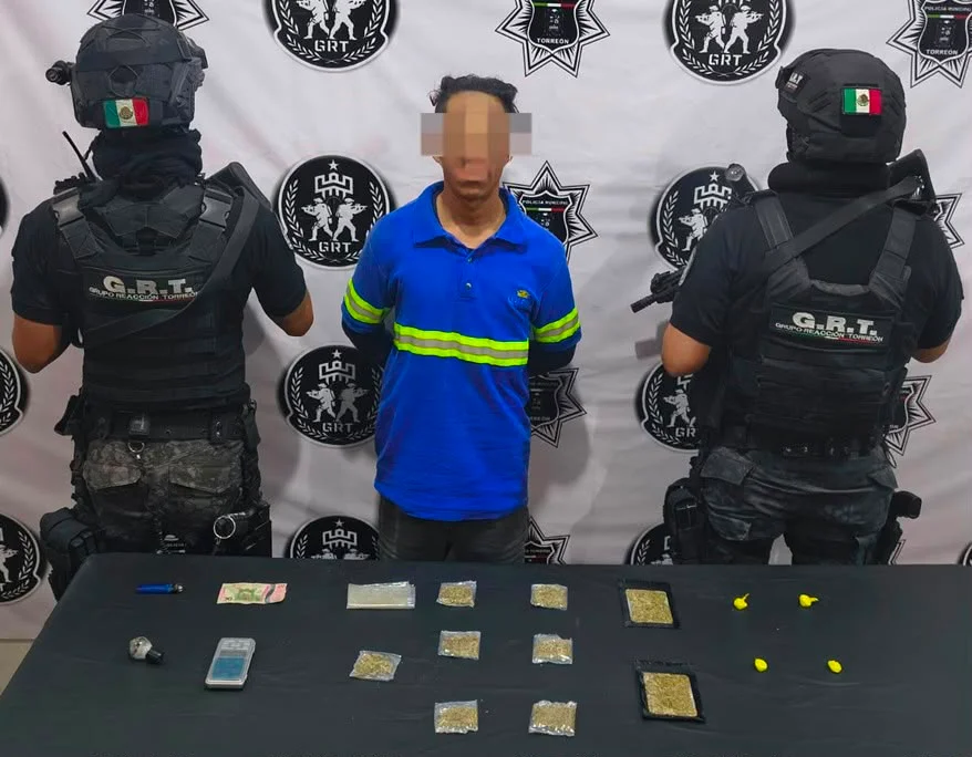 Detiene Grupo Reacción Torreón a hombre con posesión de droga en Valle La Rosita