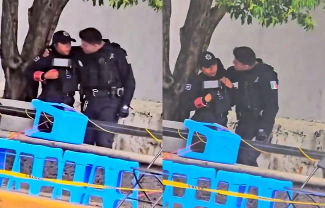 Captan en video a presunto policía municipal agrediendo a mujer en plena vía pública