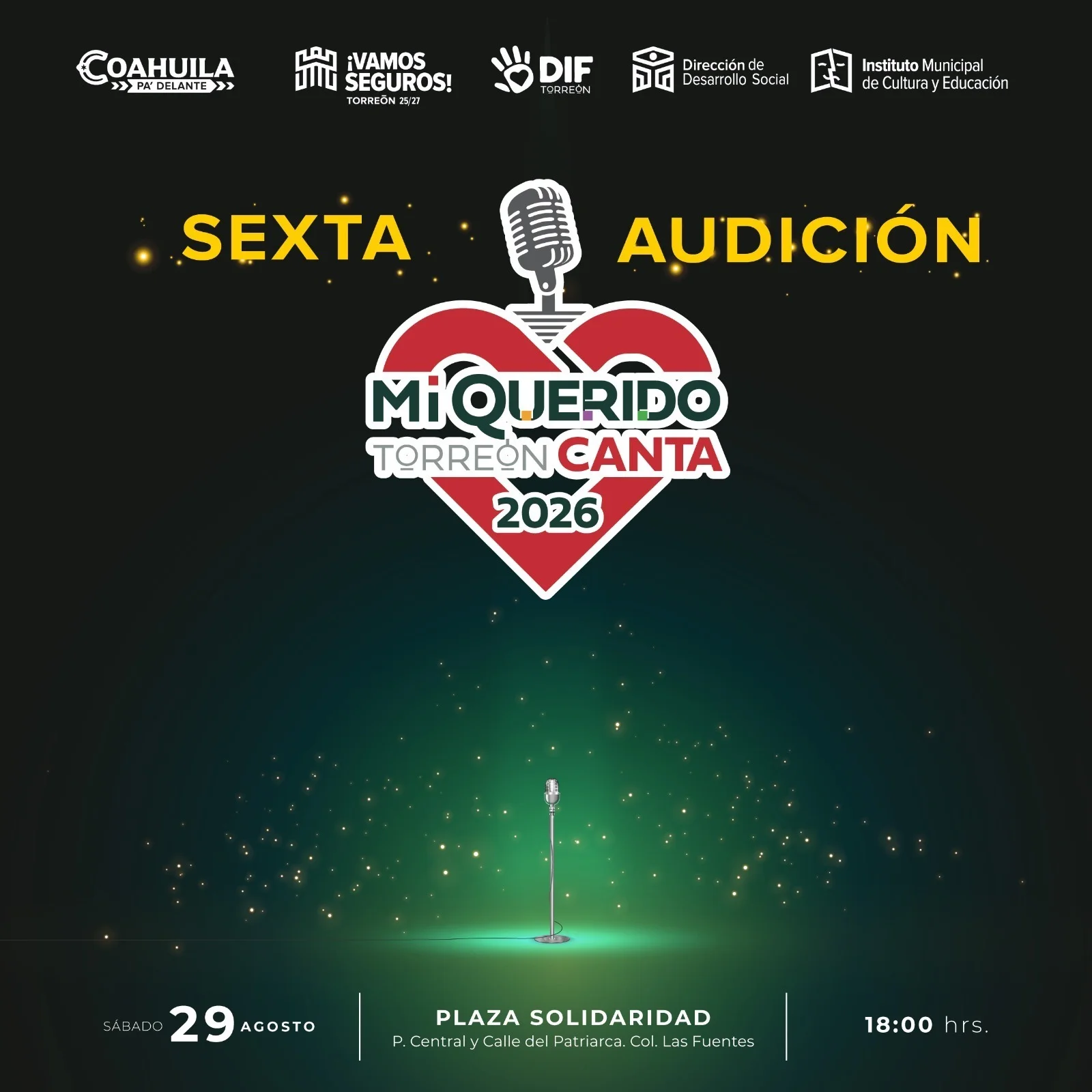 Sexta audición de “Mi Querido Torreón Canta” llegará a la colonia Las Fuentes