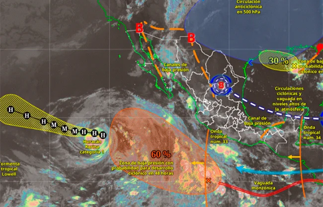 Se intensifica Karina a huracán categoría 1 frente a costas de México; prevén mayor fuerza