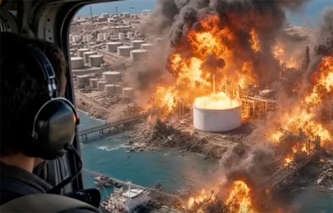 Trump publica un video de IA que muestra destrucción del gran centro exportador del petróleo de Irán