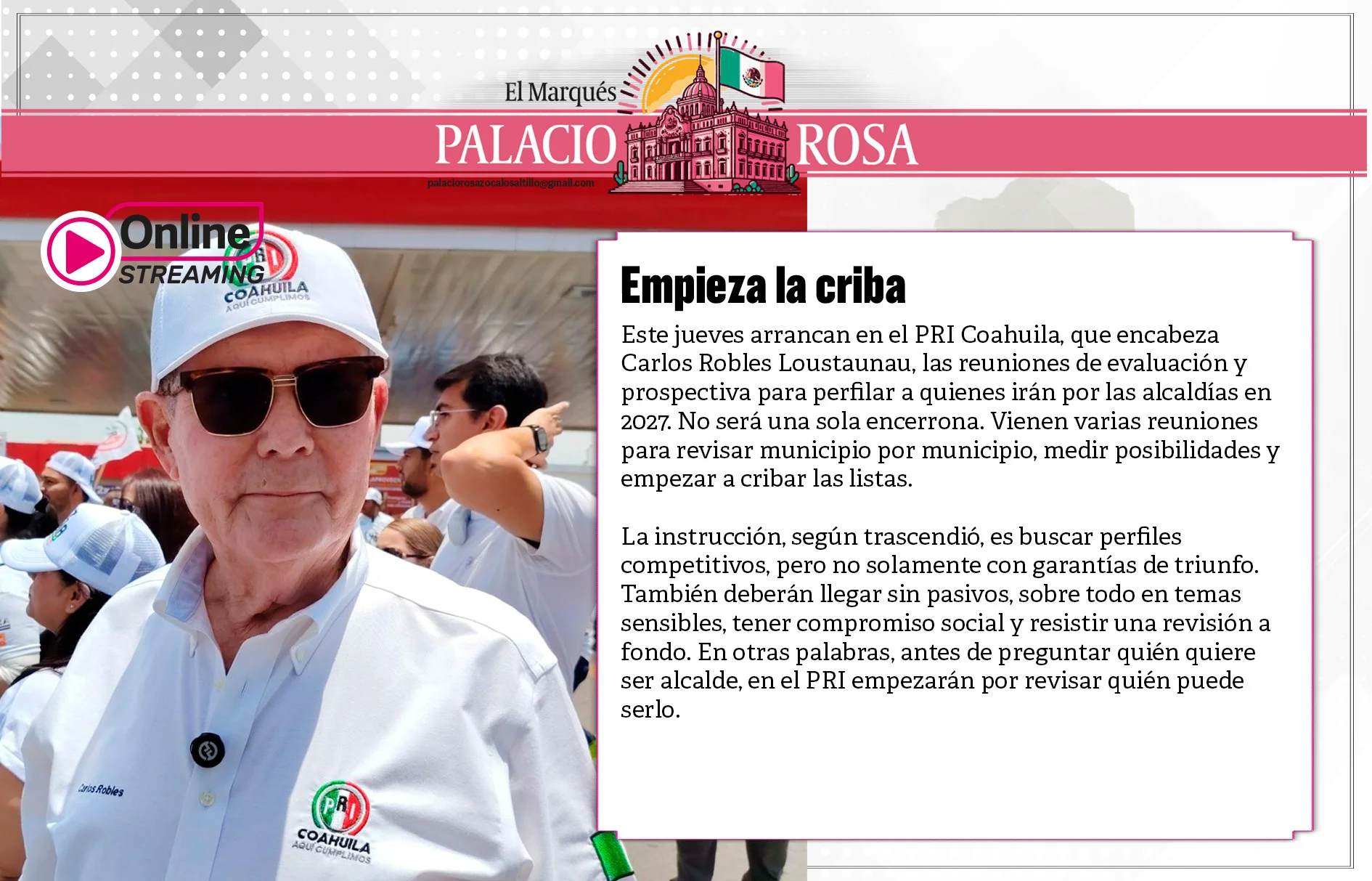 Empieza la criba