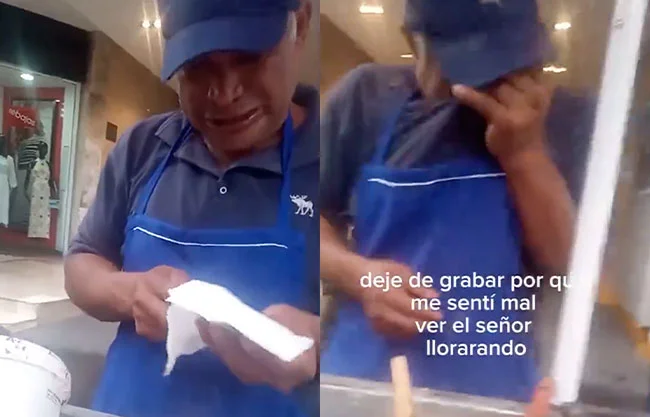 Entre lagrimas e impotencia, agreden a vendedor obligándolo a retirarse con su puesto de gorditas