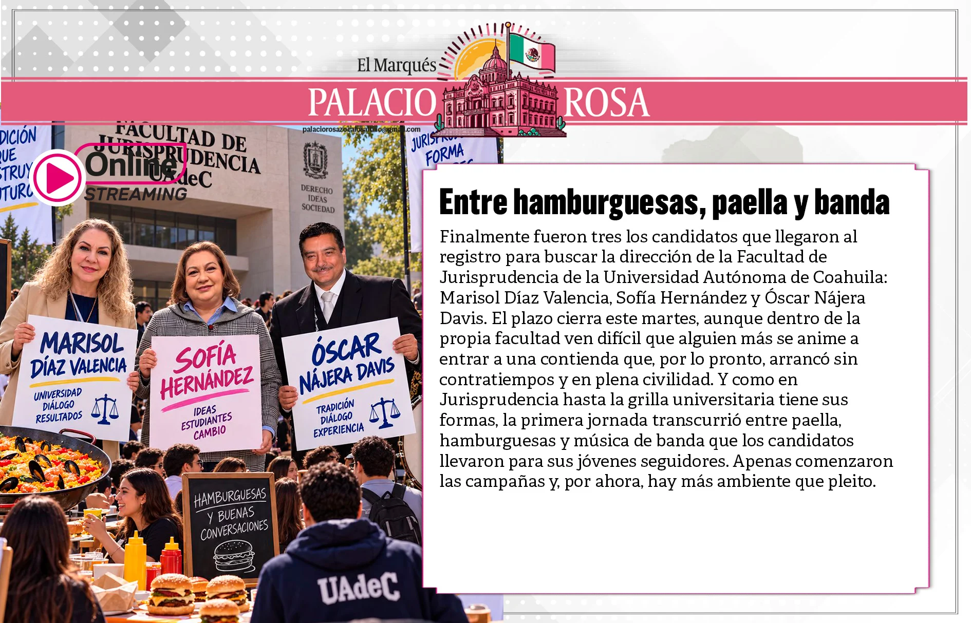 Entre hamburguesas, paella y banda