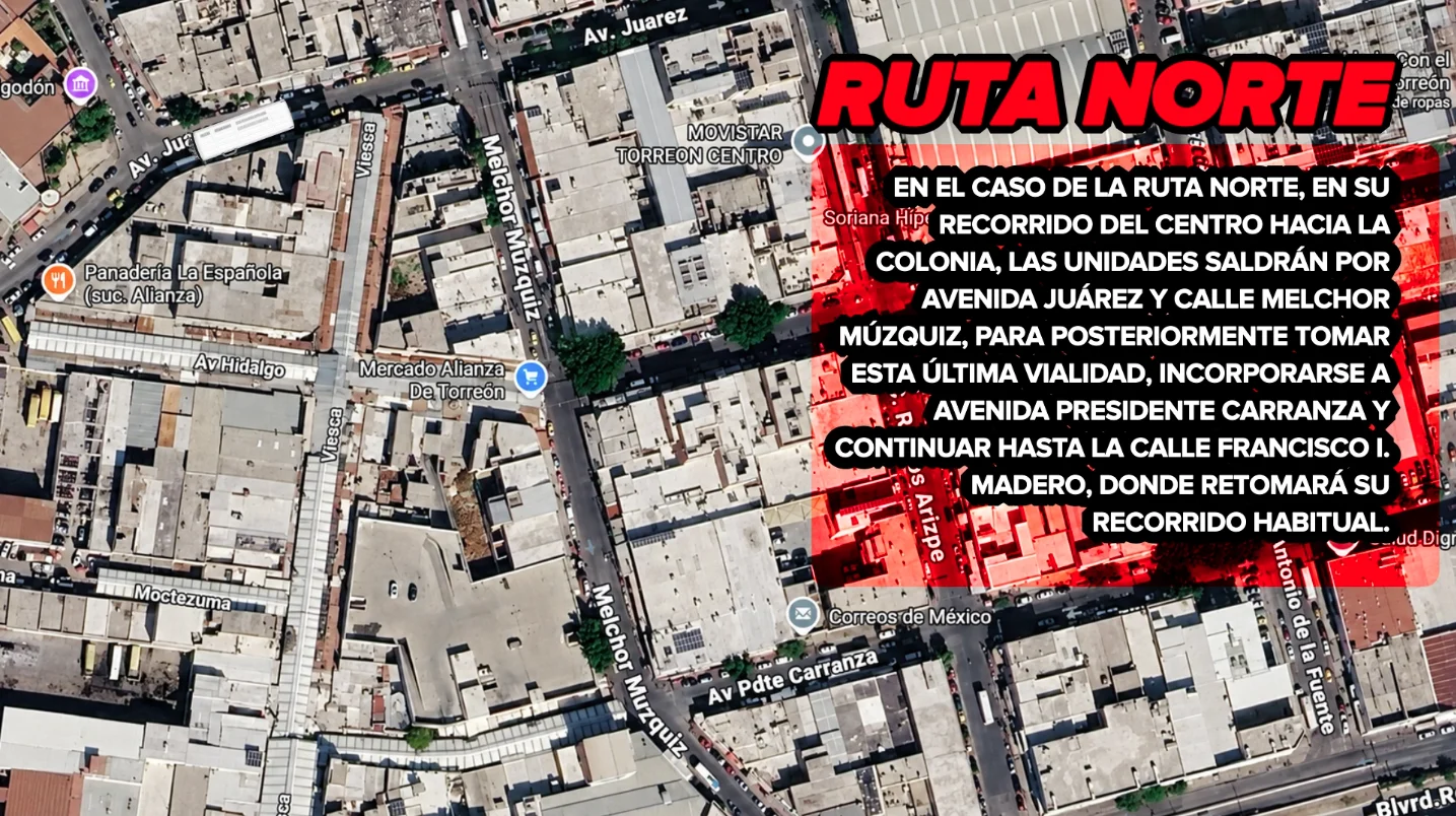 Así circularán las rutas Norte y Jacarandas este 15 y 16 de septiembre
