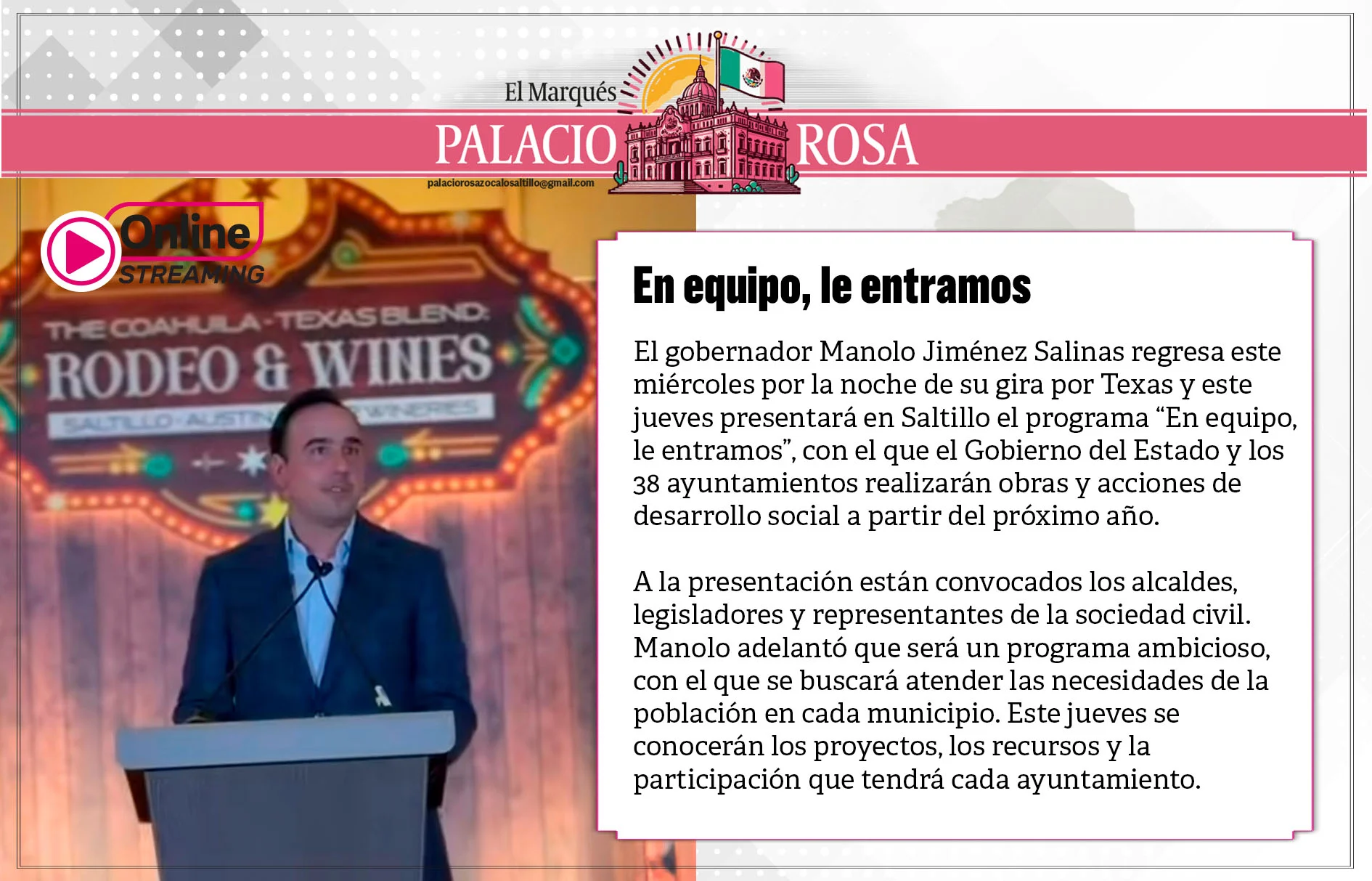 En equipo, le entramos
