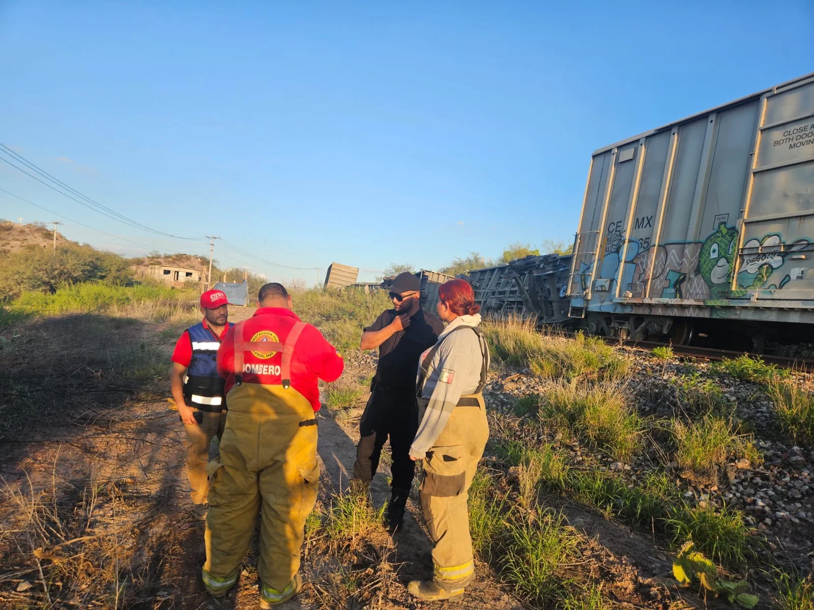 Descarrila tren en zona rural de Lerdo; seis vagones vuelcan