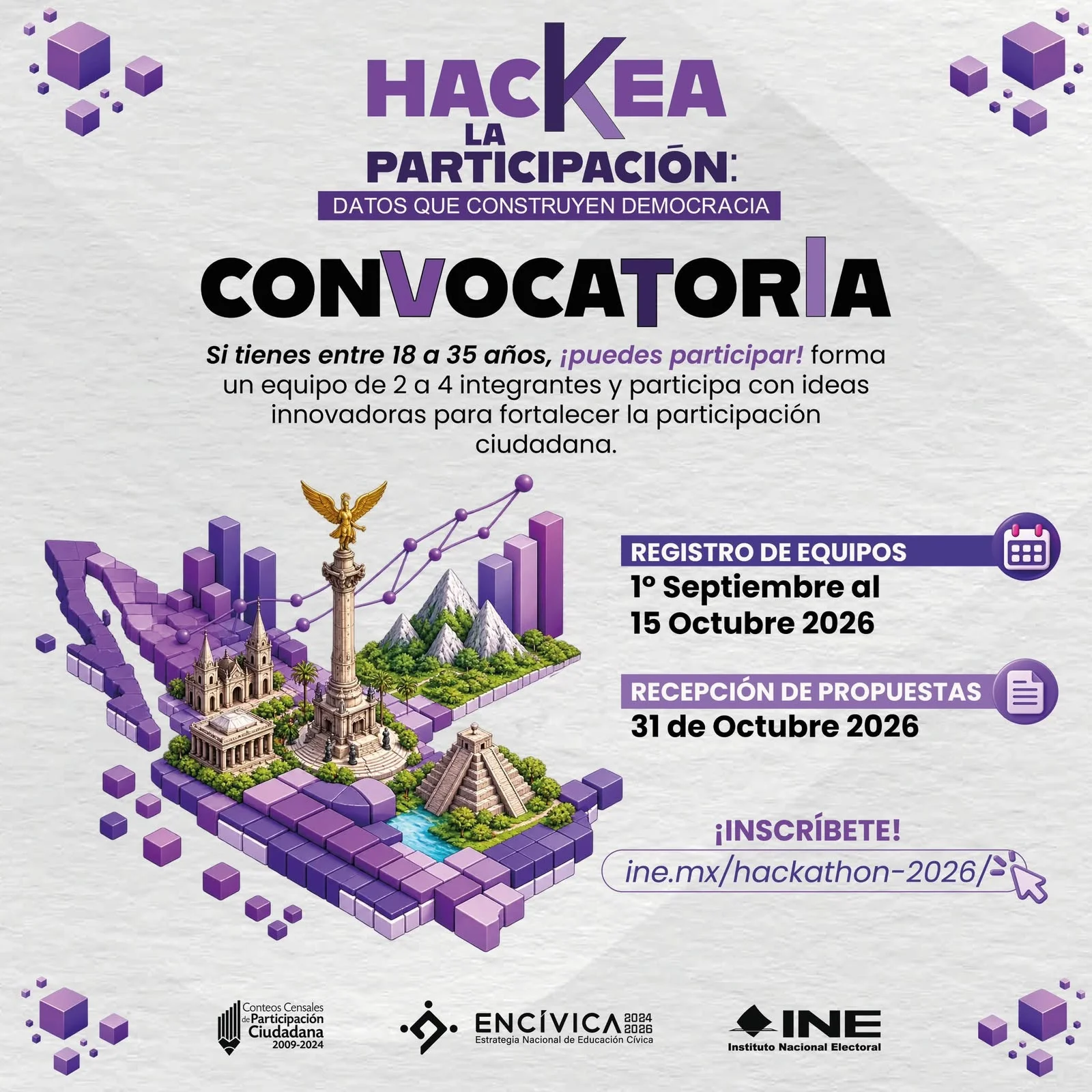 INE invita a jóvenes a participar en hackathon sobre democracia y ciencia de datos