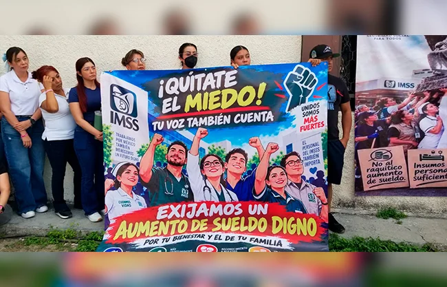Critican a sindicato y exigen aumento salarial de 10% en IMSS