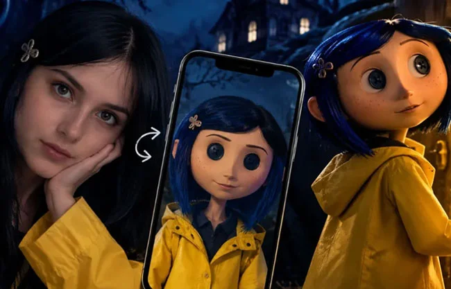 ¿Cómo convertirte en un personaje de 'Coraline y la puerta secreta' con IA?
