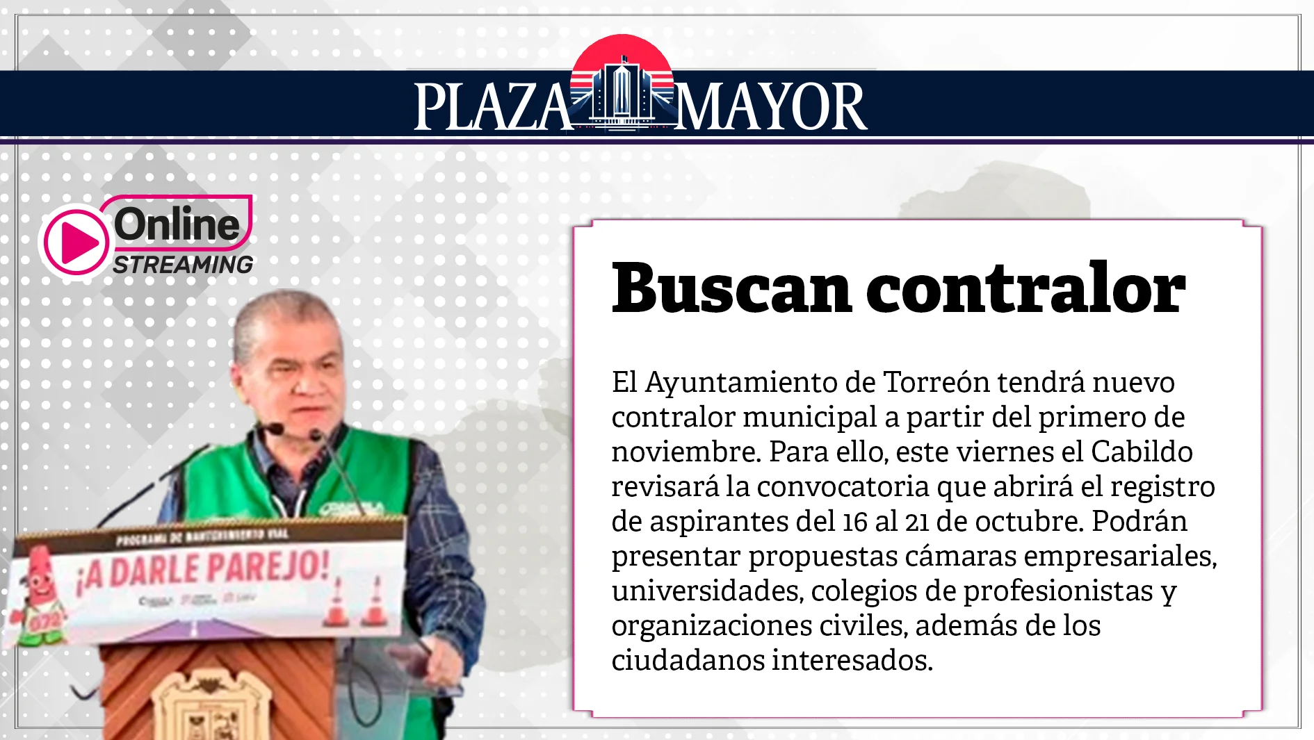 Buscan contralor