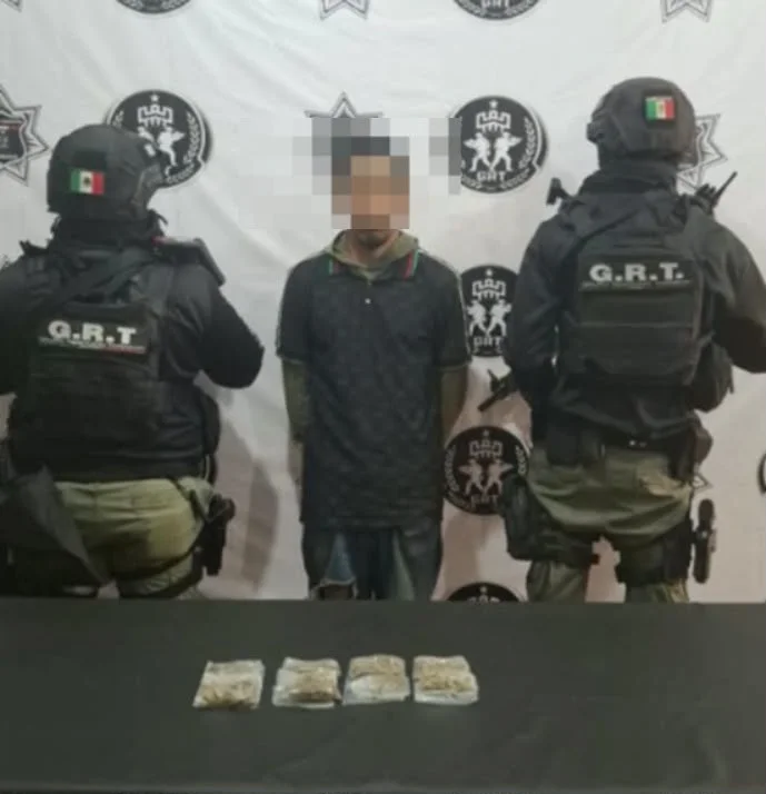 Grupo de Reacción Torreón detiene a hombre con marihuana