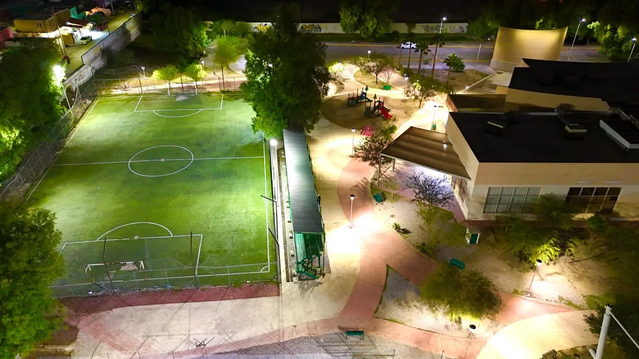 Invierten un millón de pesos en alumbrado del complejo deportivo La Jabonera