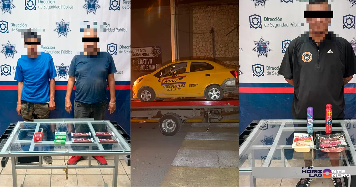 Detienen a tres personas por robo a comercio en distintos hechos en Torreón