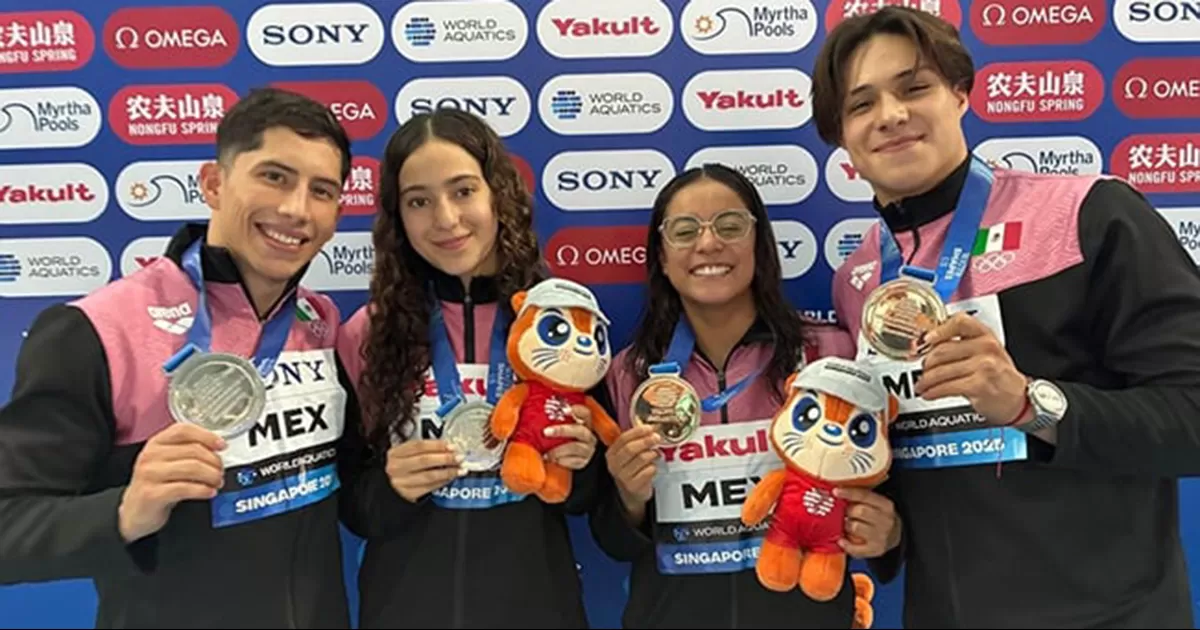 México inició su participación en el Mundial de Saltos en Singapur con plata en la final mixta, solo detrás del equipo chino