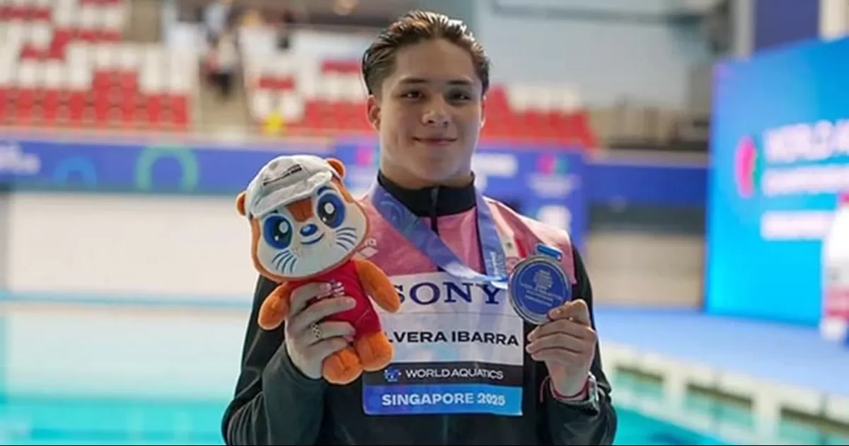 El mexicano Osmar Olvera conquistó la medalla de plata en el trampolín de un metro del Mundial de Natación de Singapur 2025