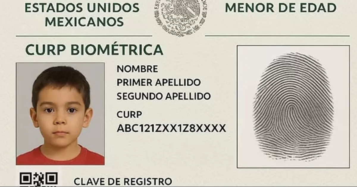 A partir del 16 de octubre de 2025, padres y tutores podrán tramitar la CURP biométrica para menores de edad en México