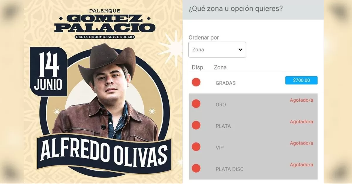Alfredo Olivas agota boletaje de concierto en GÃ³mez Palacioâ€¦ Â¡En 9 minutos!