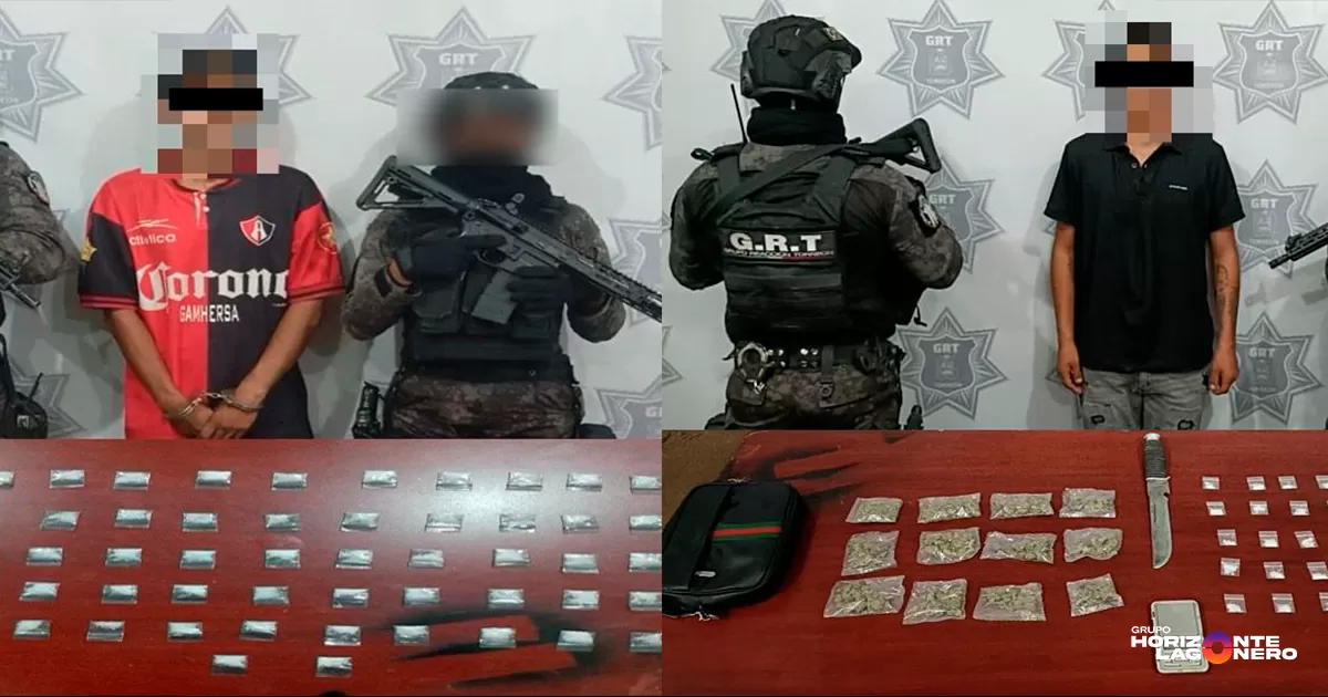 En hechos distintos GRT detiene a dos hombres por posesión de narcóticos
