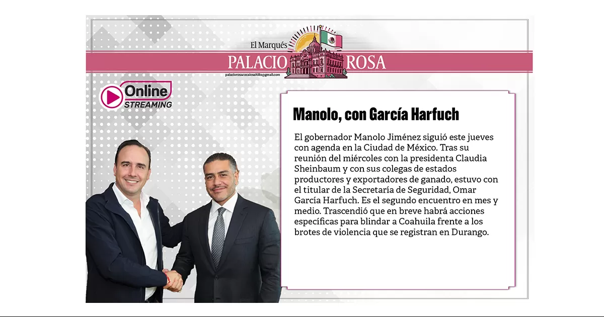 El gobernador Manolo Jiménez siguió este jueves con agenda en la Ciudad de México.