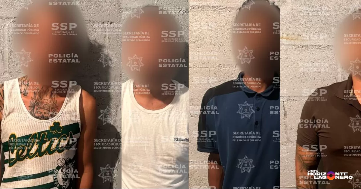 Cuatro hombres son detenidos con cristal en Gómez Palacio durante el Operativo Dragón