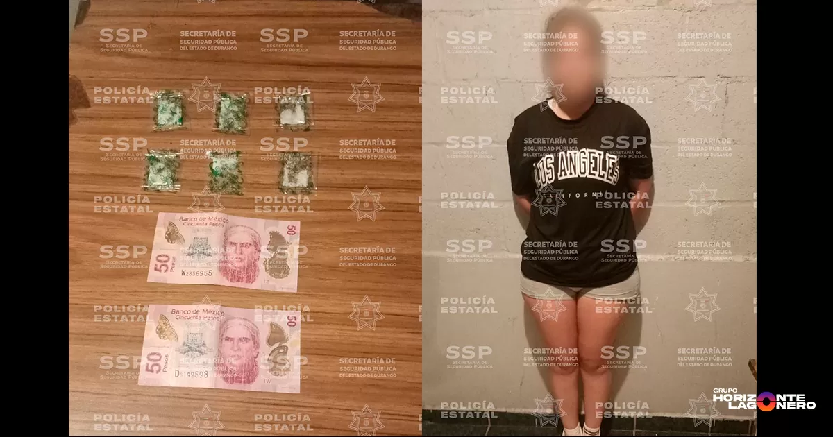 Detienen a mujer con droga en Gómez Palacio durante Operativo Dragón