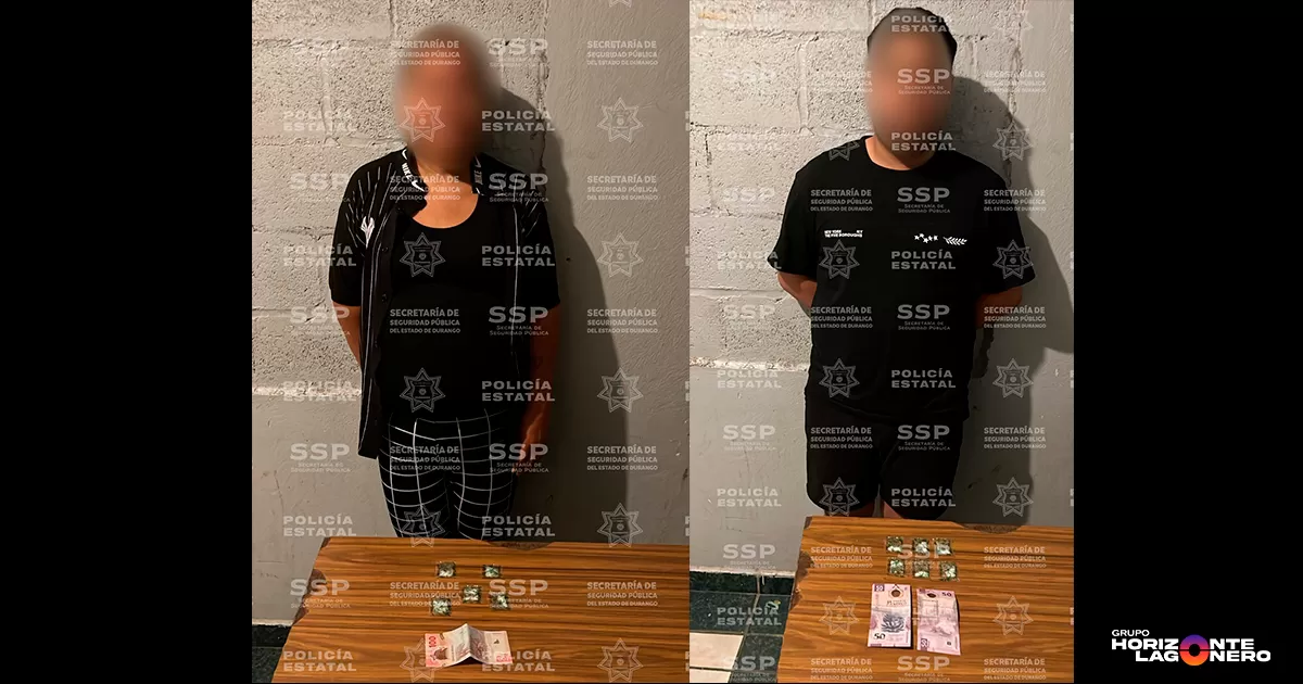 Detienen a mujer y joven con cristal en Gómez Palacio