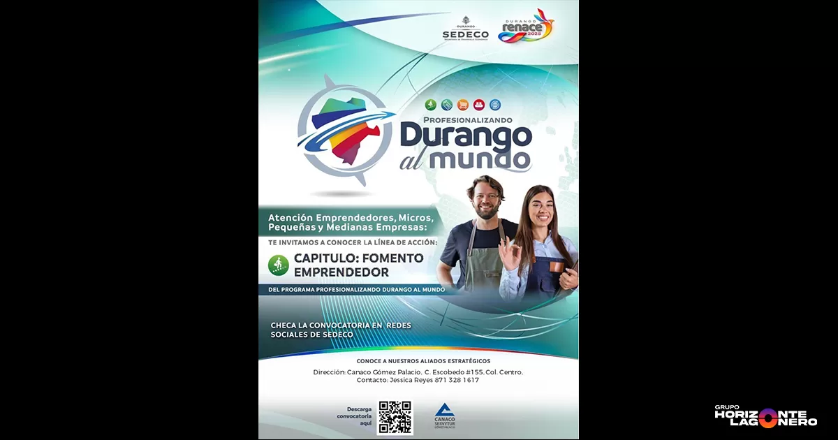 Anuncian convocatoria para profesionalización empresarial en Durango