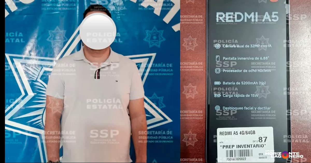 Detienen a hombre por robo de celular en tienda departamental de Gómez Palacio