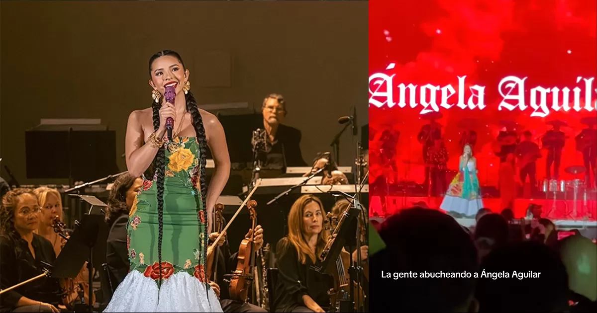 Ángela, Pepe y Leonardo Aguilar ofrecieron un concierto gratuito por el 15 de septiembre en Guadalajara, sin embargo, la famosa fue abucheada.