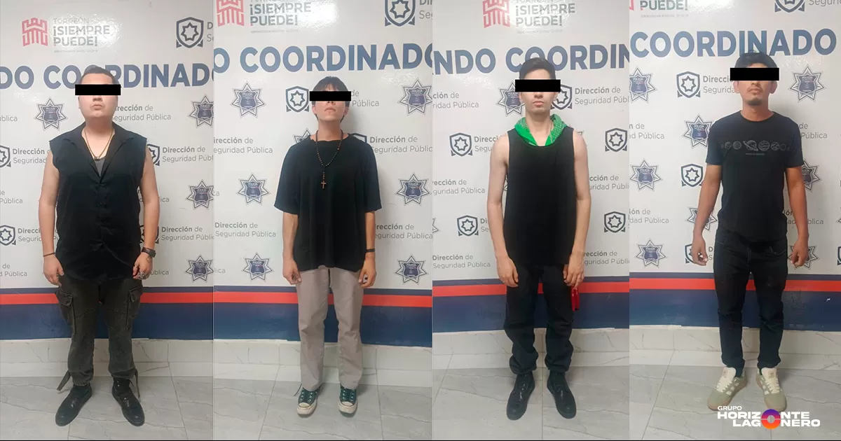 Detienen a cuatro jóvenes por acoso a mujeres en Paseo Morelos de Torreón