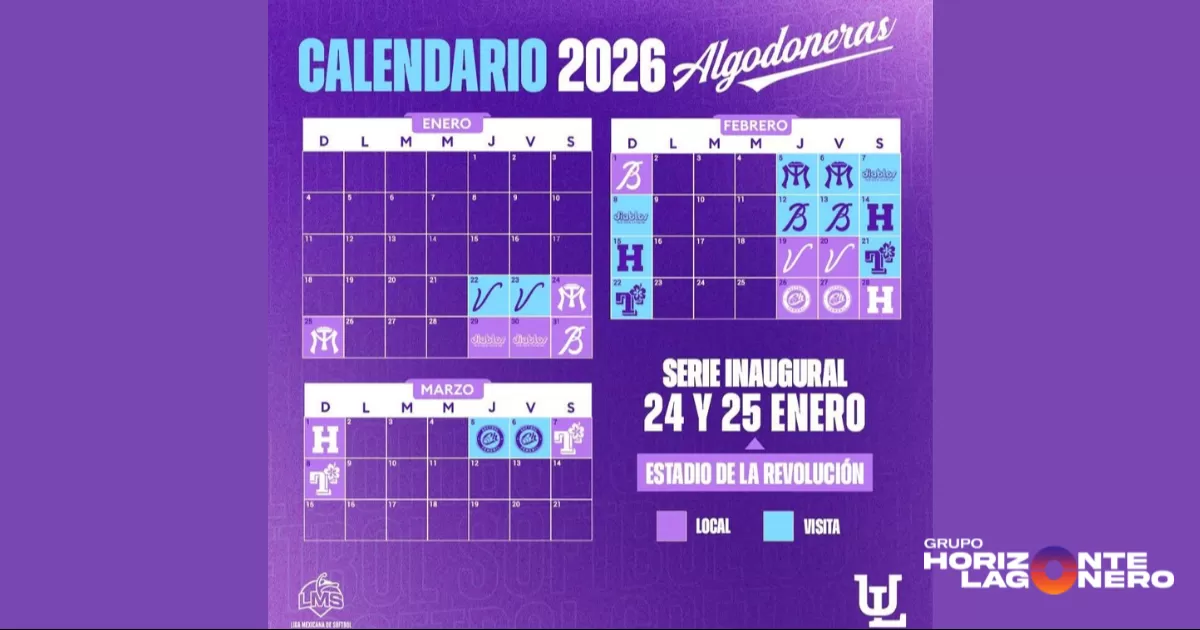 Anuncia Algodoneras su calendario para la Temporada 2026