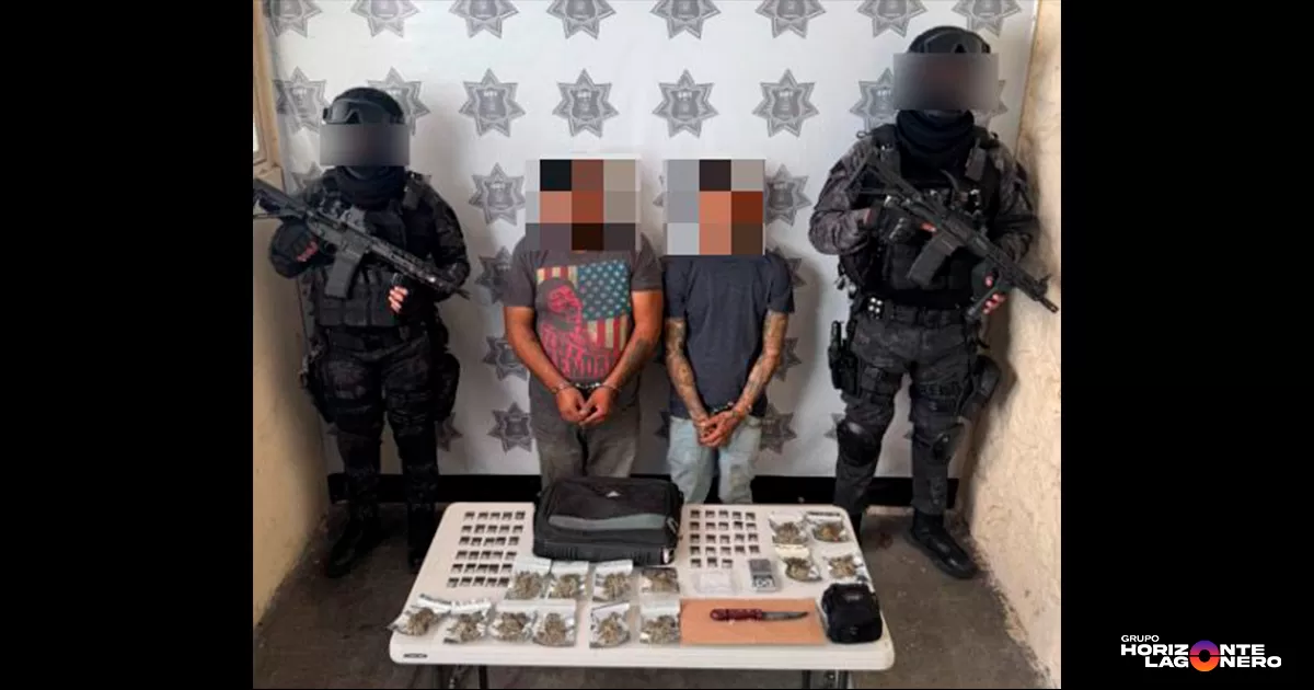 Grupo de Reacción Torreón incautan droga en la Colonia Las Margaritas.