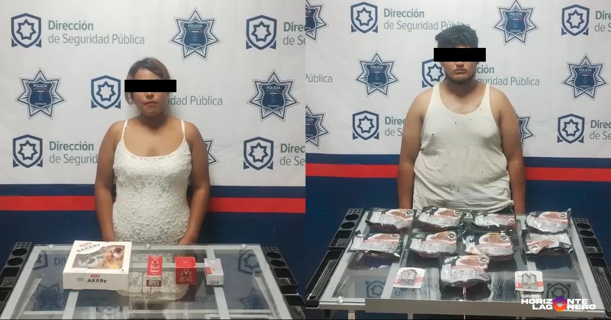 Detienen a pareja por robo en supermercado del sector norte de Torreón